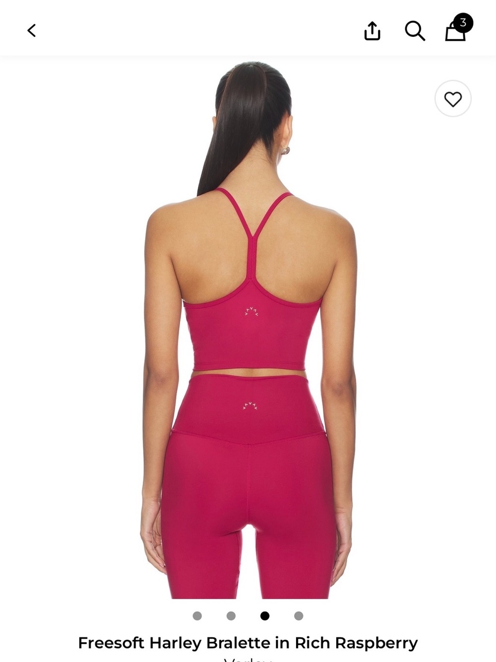 Varley Raspberry Scoop Bralette - Picture 2 of 7